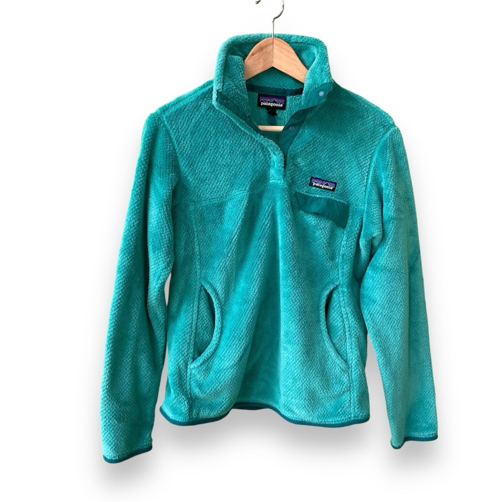 Patagonia Women's Green Re-tool Snap-T Fleece Pullover Sweater Jacket Size Small